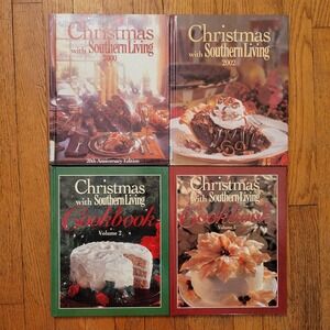 4 Southern Living Cookbook Set Multicolor Holiday Decor CHRISTMAS Gift HC